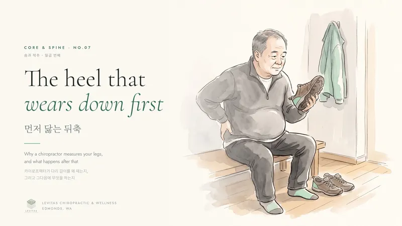 The heel that wears down first: what a leg length check is actually looking for